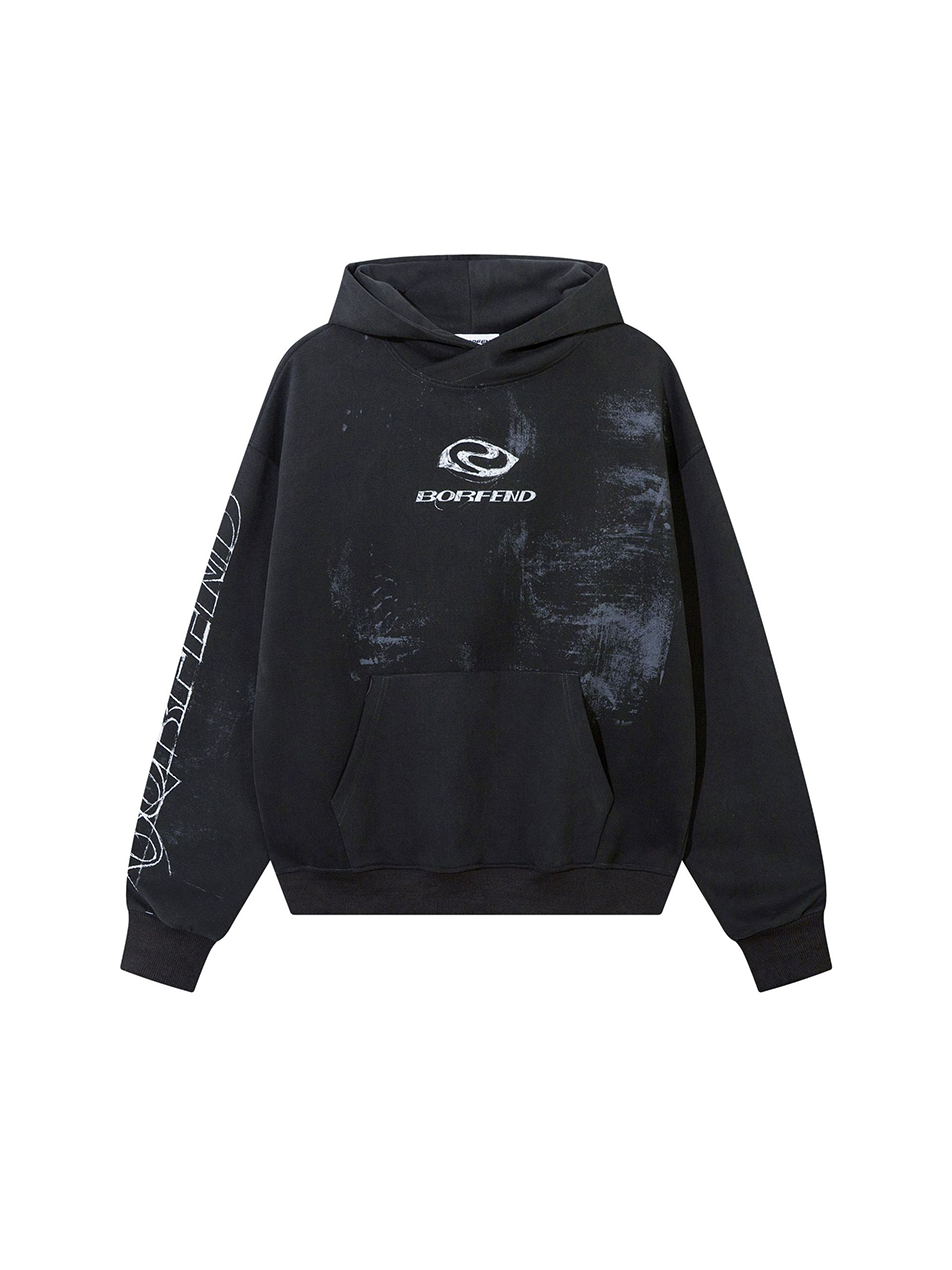 Sudadera con capucha para niña con estampado de letras