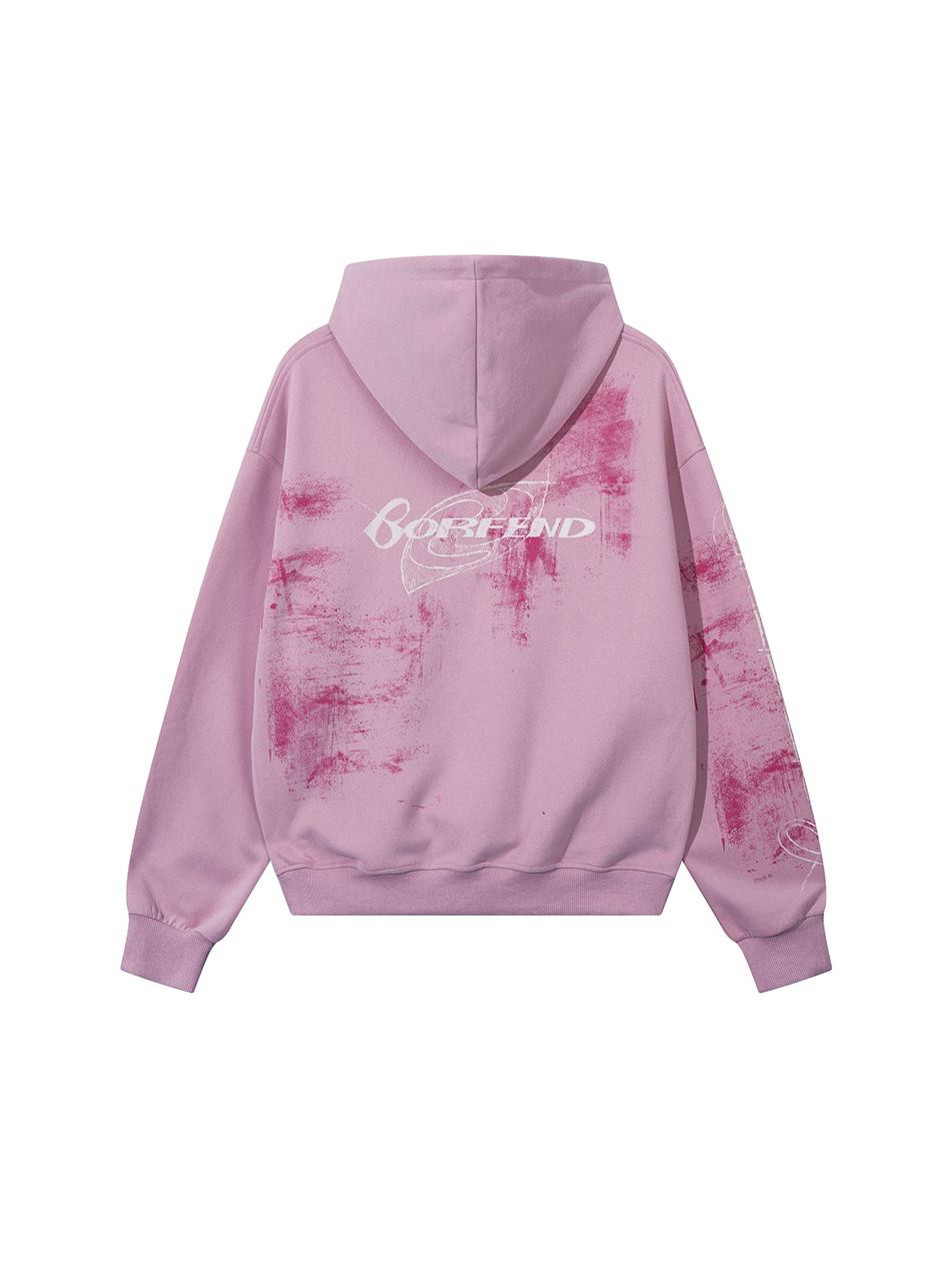 Sudadera con capucha para niña con estampado de letras