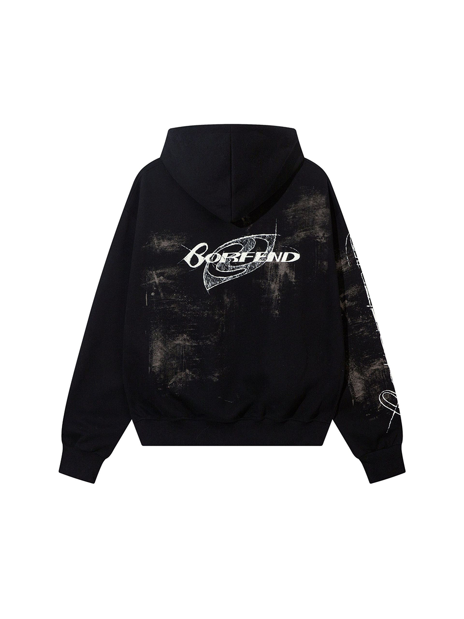 Sudadera con capucha para niña con estampado de letras