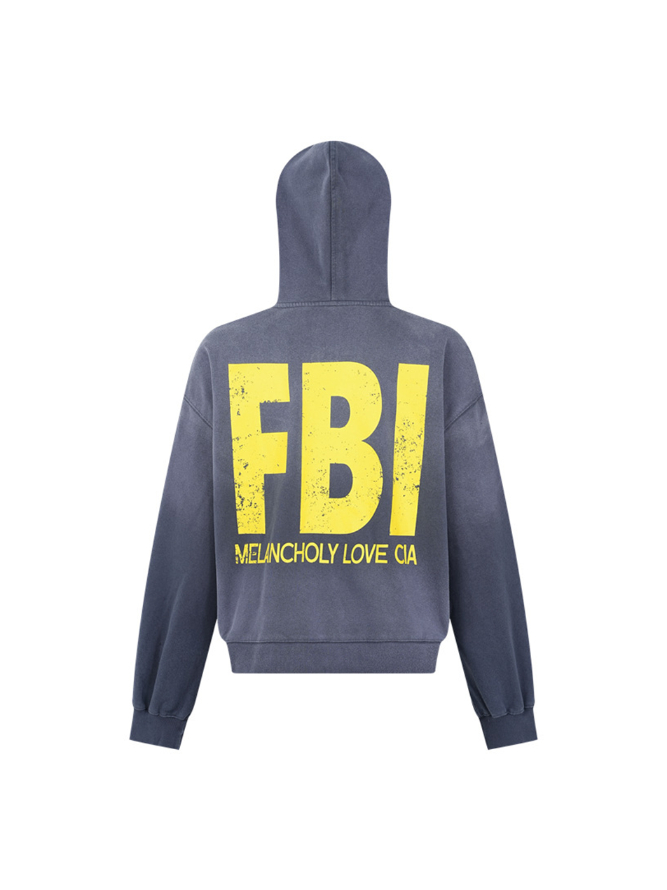 Sudadera con capucha y letras antiguas lavadas para niña