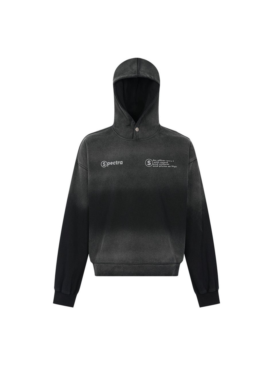 Sudadera con capucha y letras antiguas lavadas para niña