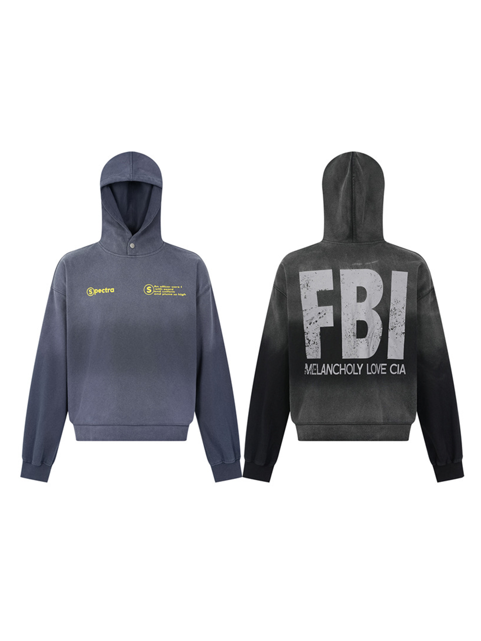 Sudadera con capucha y letras antiguas lavadas para niña