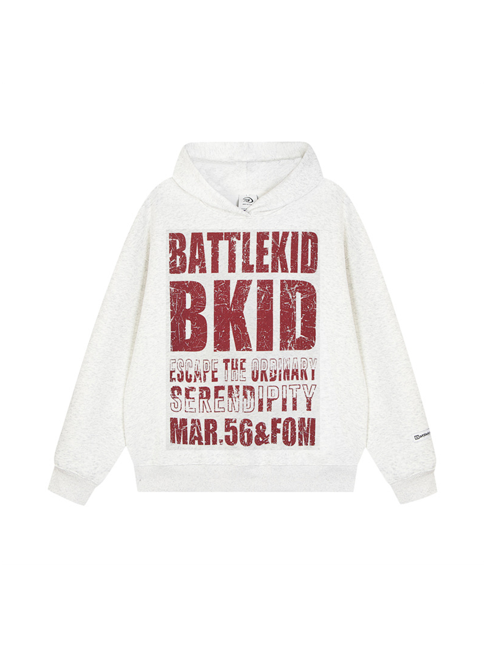 Sudadera con capucha y letras estampadas en contraste de color para niña