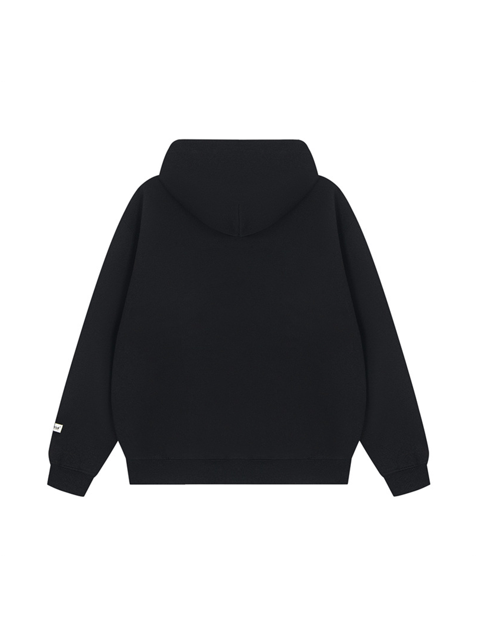 Sudadera con capucha y letras estampadas en contraste de color para niña