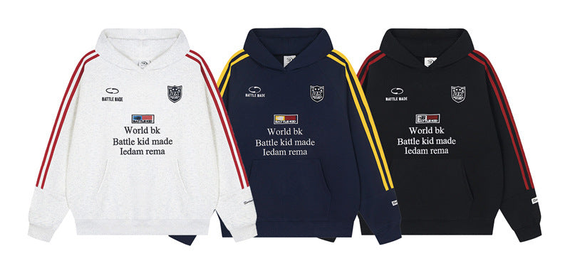 Sudadera con capucha y cincha de color en contraste para niña