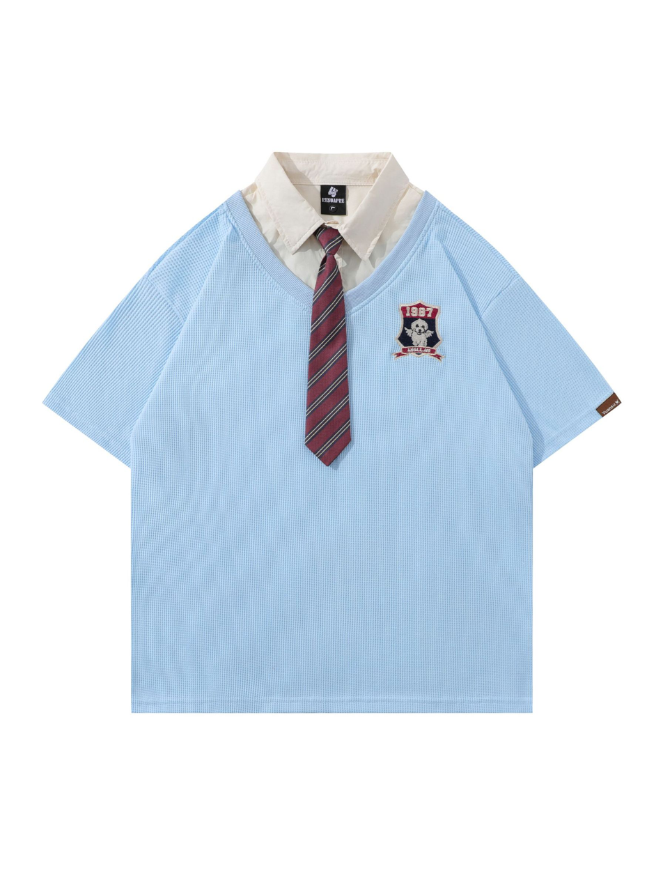 Camisetas de cuello polo Y2K con corbata