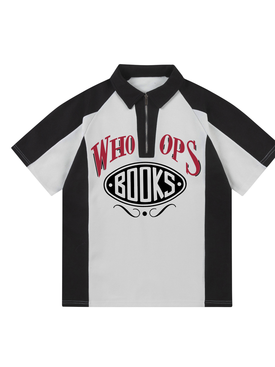 Polo clásico americano con cremallera