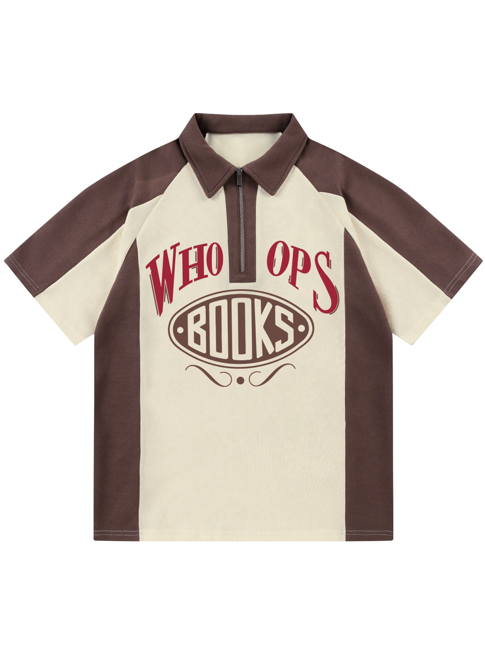 Polo clásico americano con cremallera