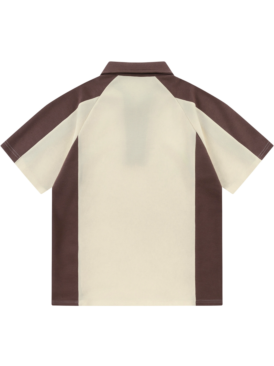 Polo clásico americano con cremallera