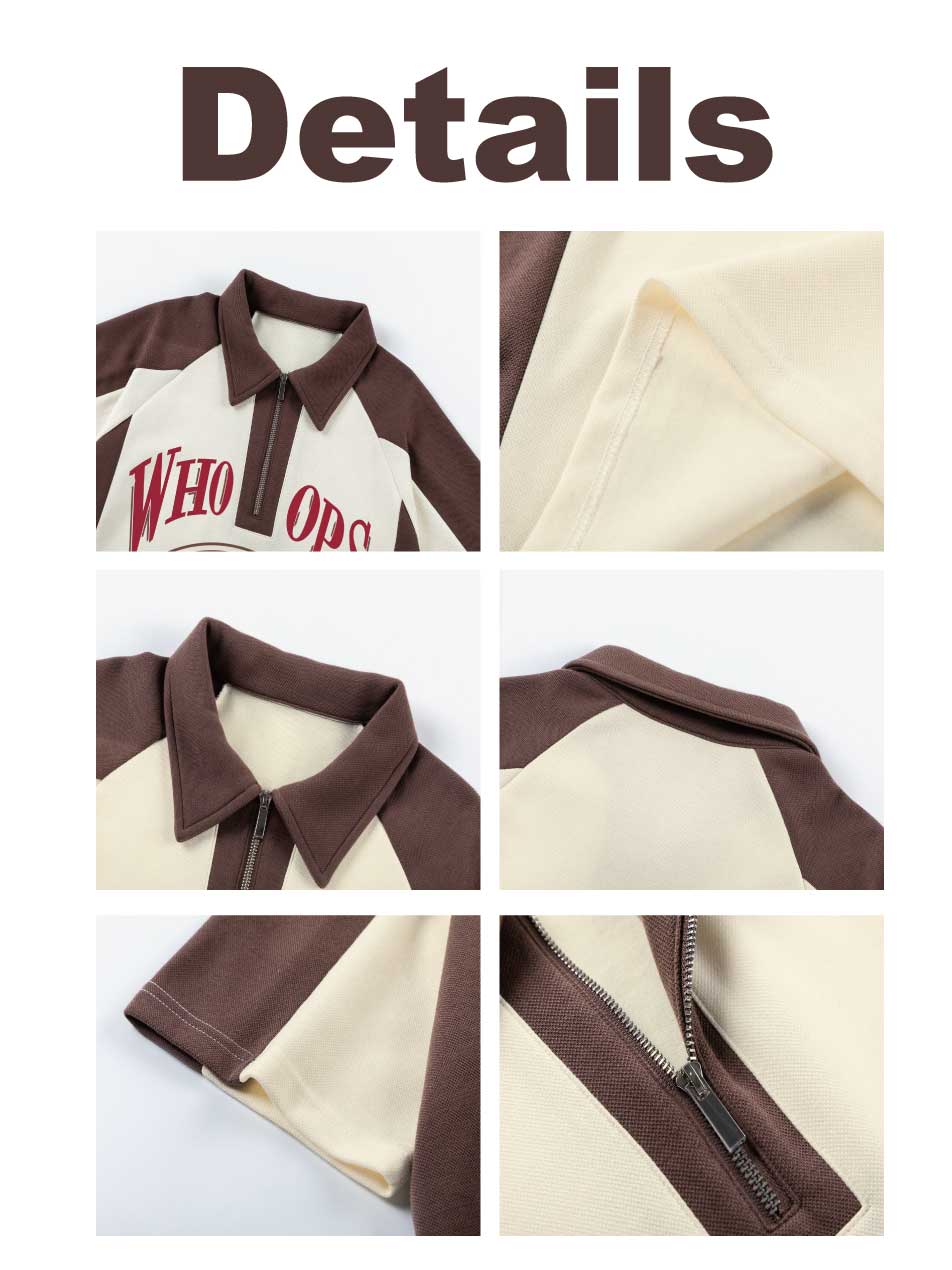 Polo clásico americano con cremallera