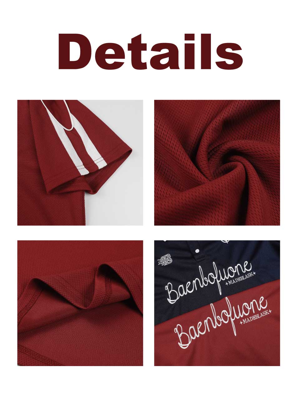 Polo con medio botón y gráfico de letras