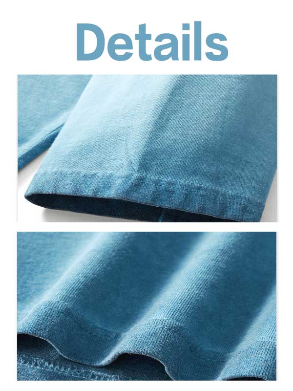 Camiseta de manga larga lavada retro para hombre