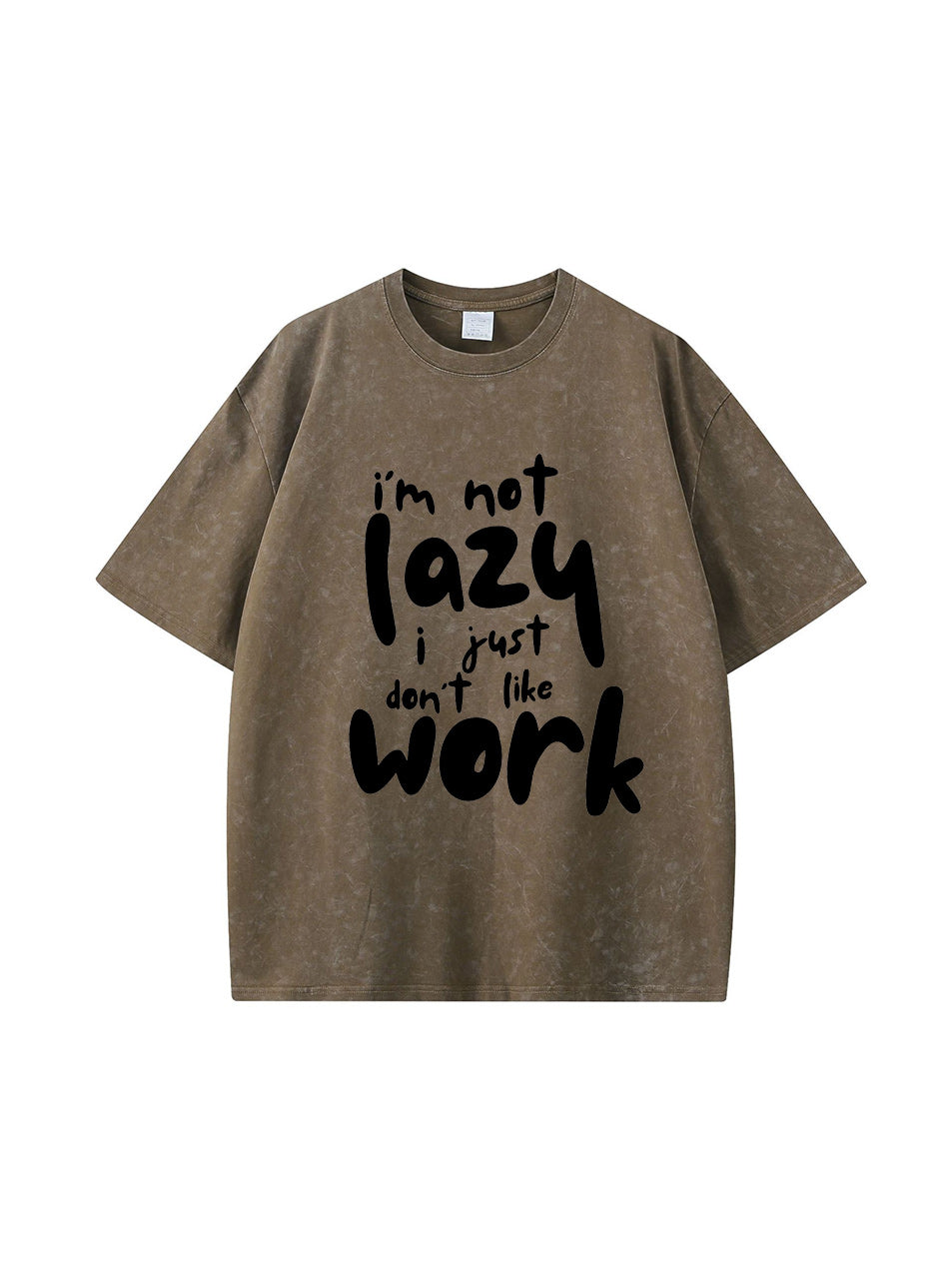 Camiseta de algodón vintage con estampado de letras "No soy perezoso"
