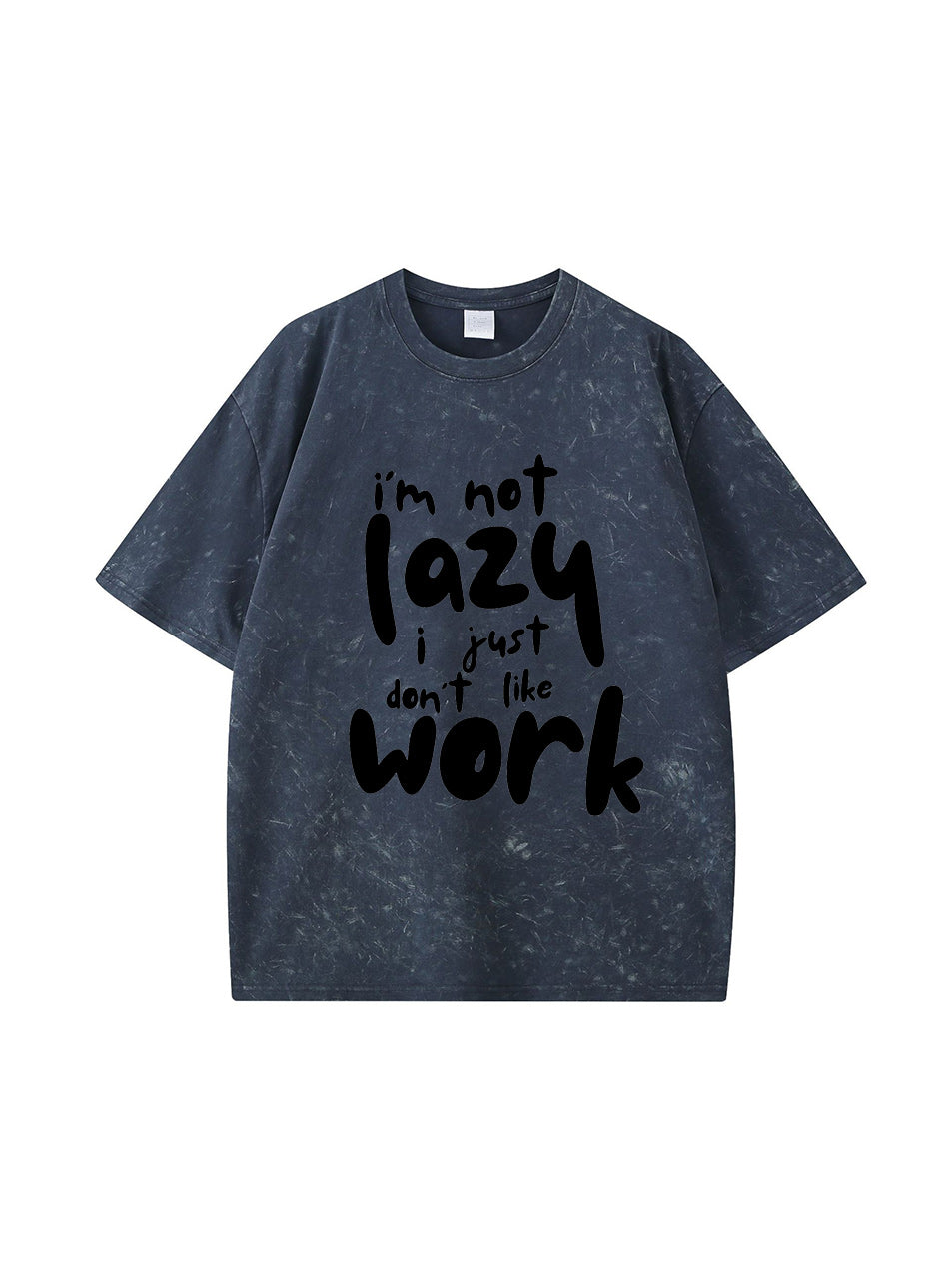 Camiseta de algodón vintage con estampado de letras "No soy perezoso"