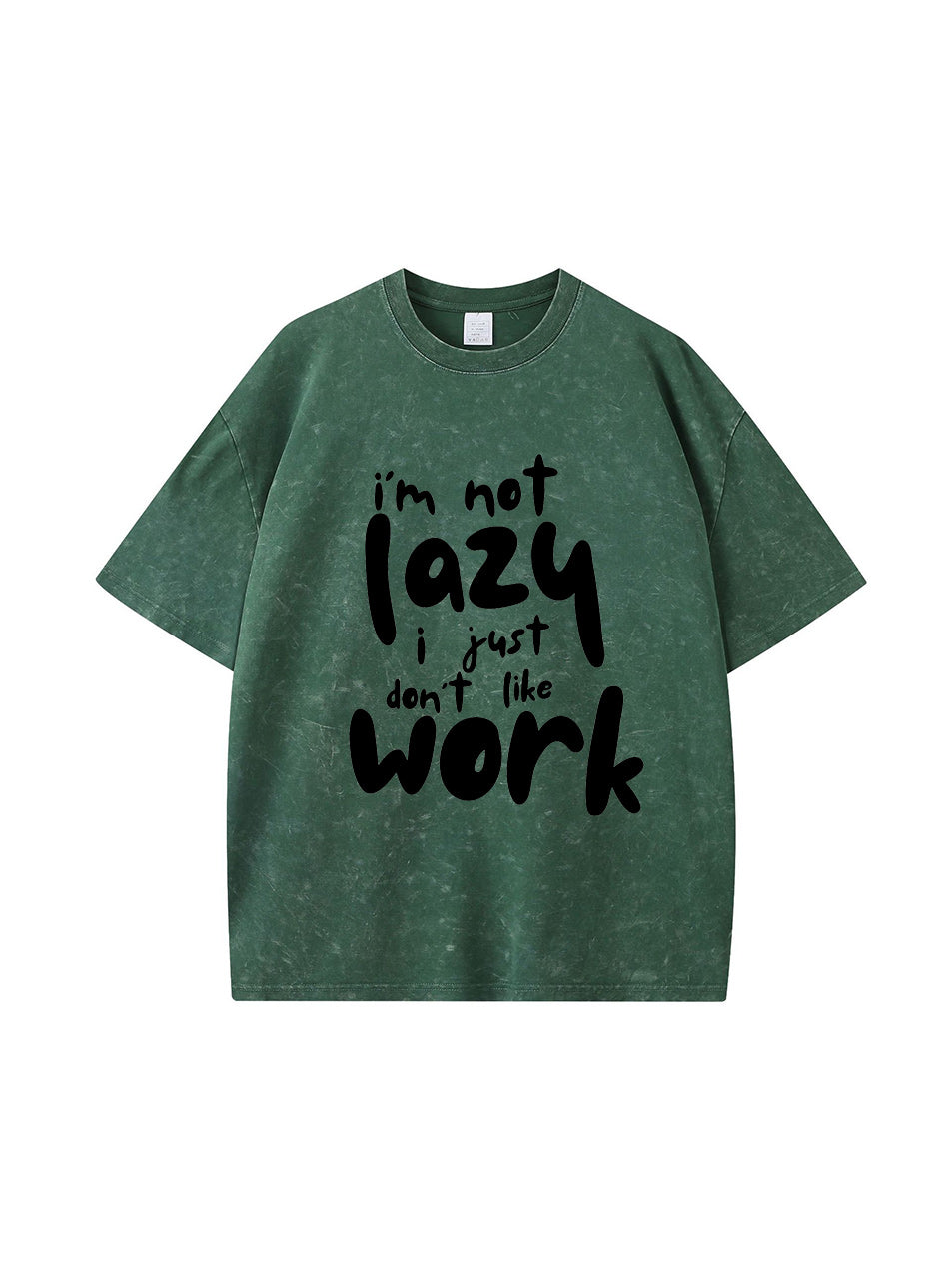 Camiseta de algodón vintage con estampado de letras "No soy perezoso"