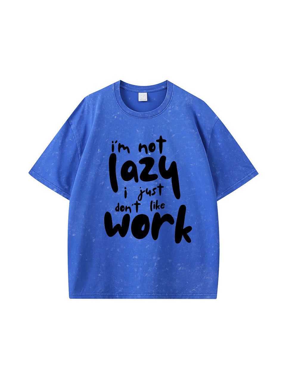 Camiseta de algodón vintage con estampado de letras "No soy perezoso"