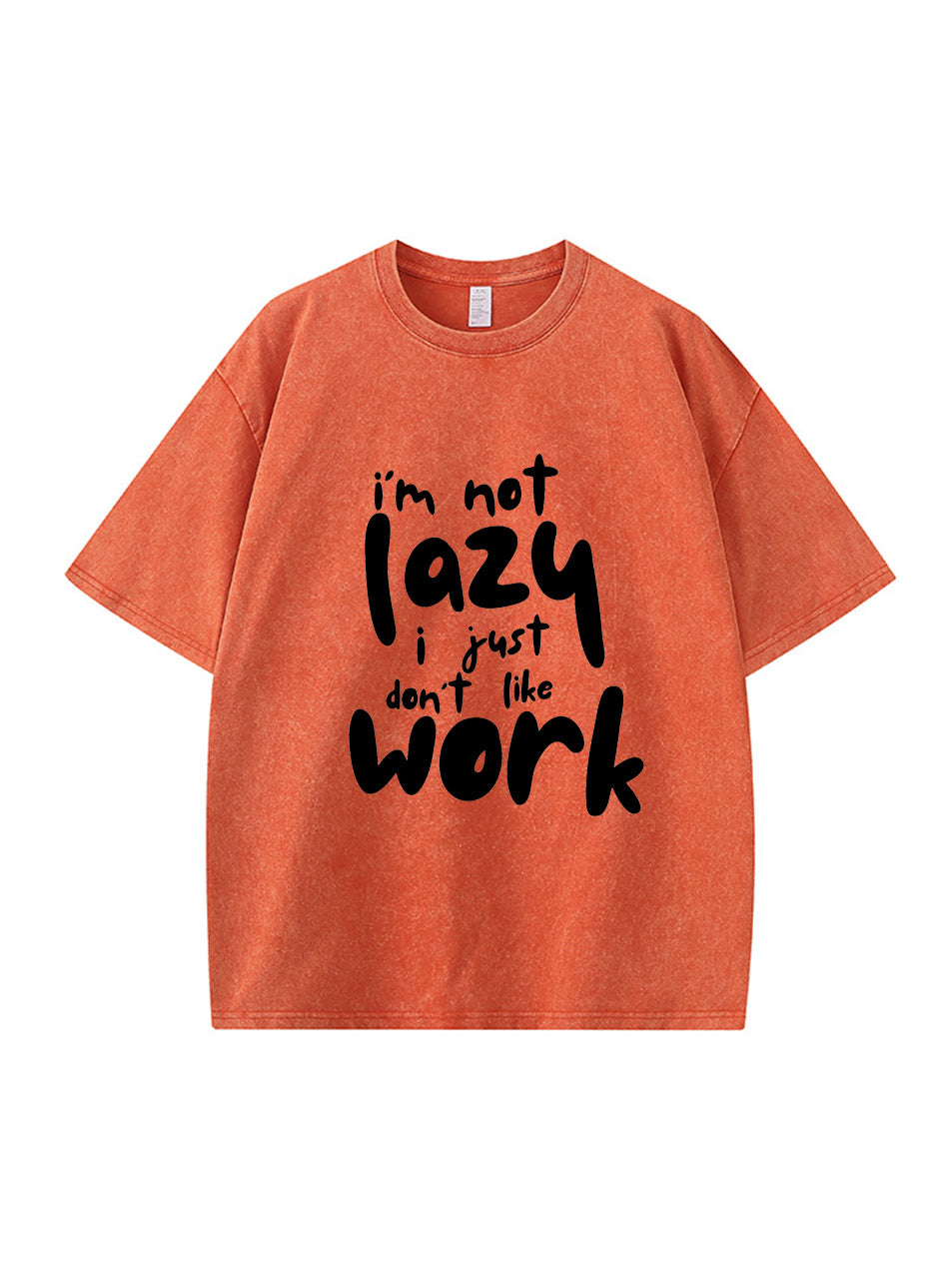 Camiseta de algodón vintage con estampado de letras "No soy perezoso"