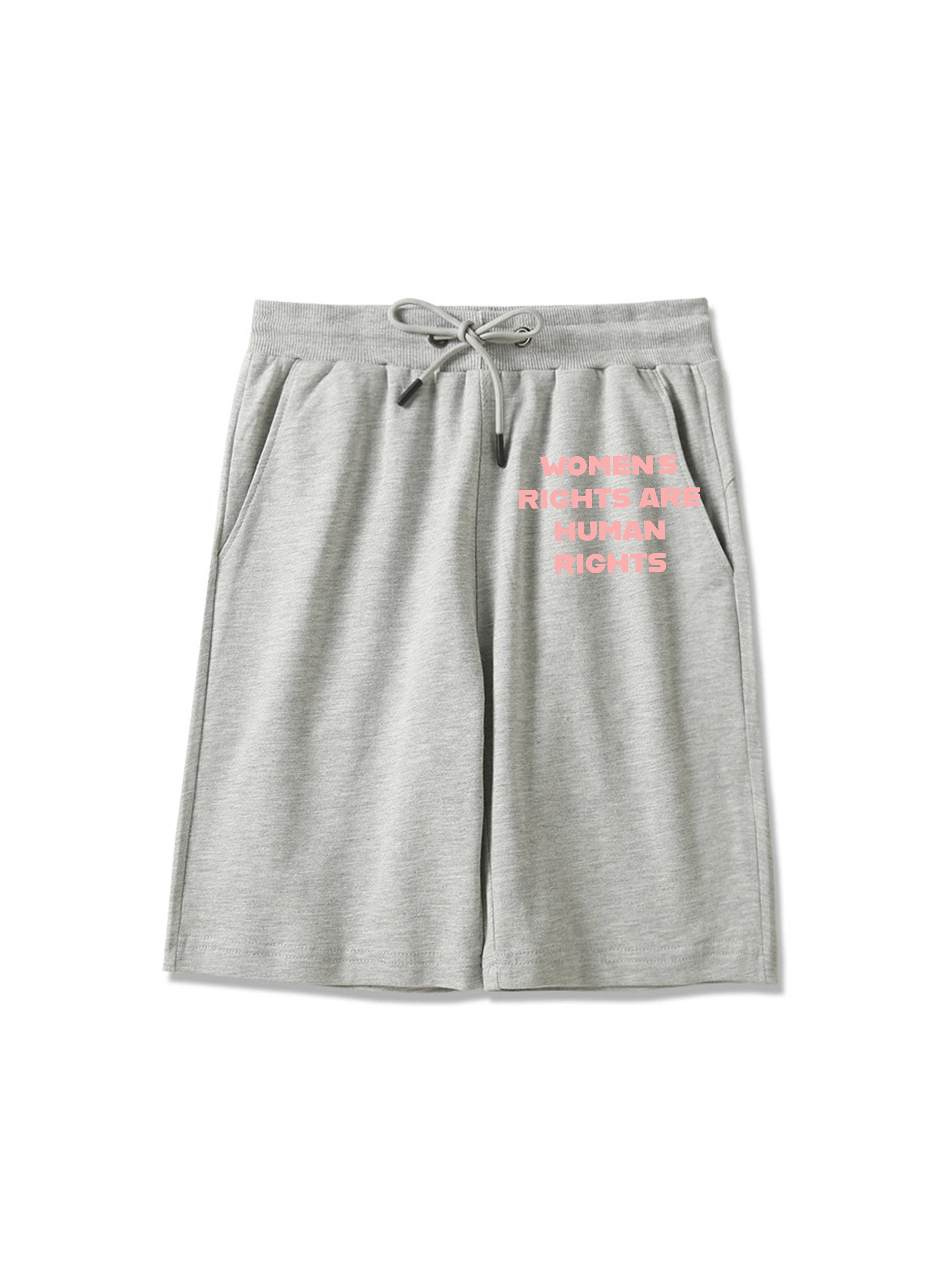 Pantalones cortos estampados de derechos humanos de las mujeres de 260 g para mujer