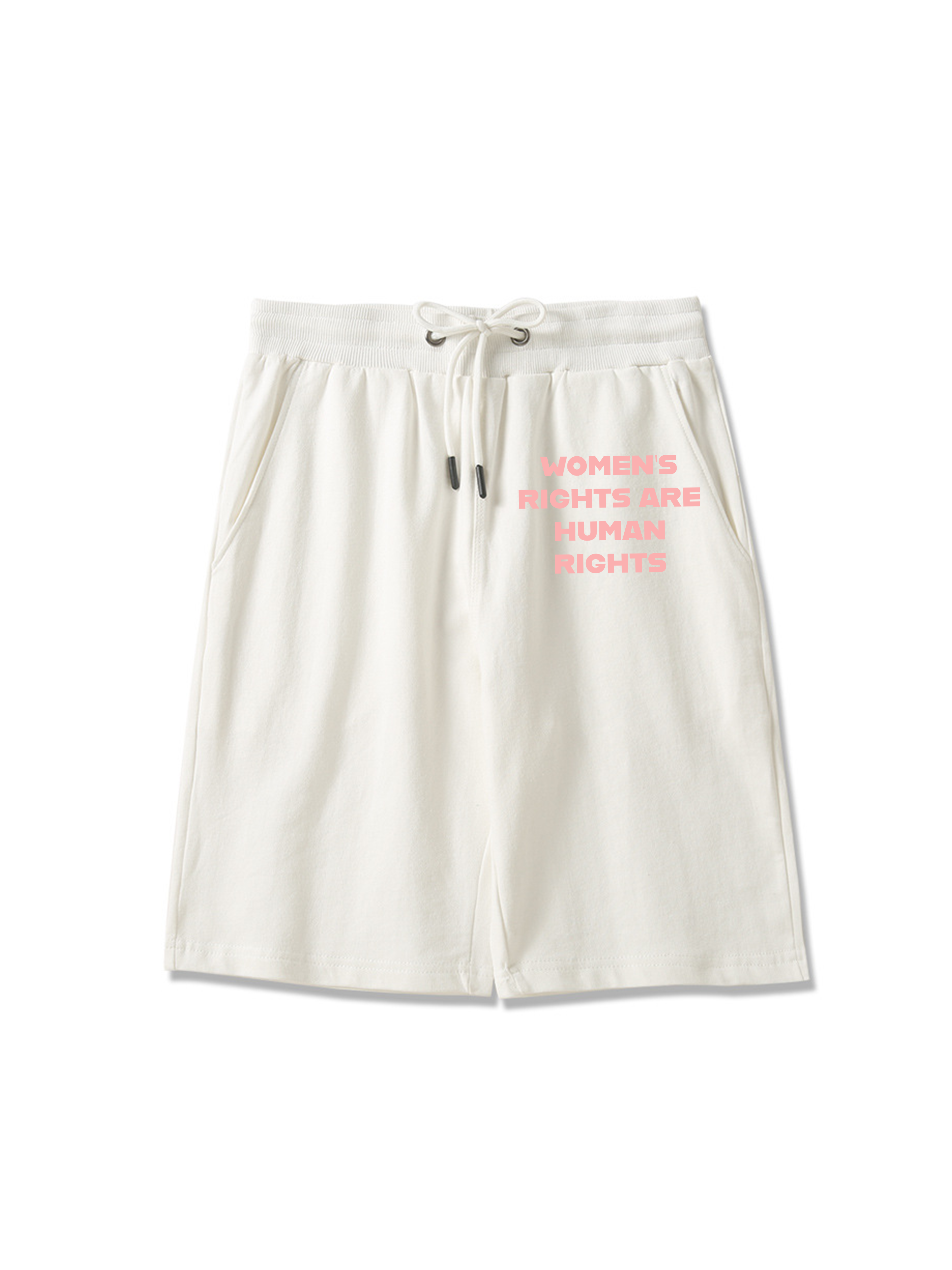 Pantalones cortos estampados de derechos humanos de las mujeres de 260 g para mujer