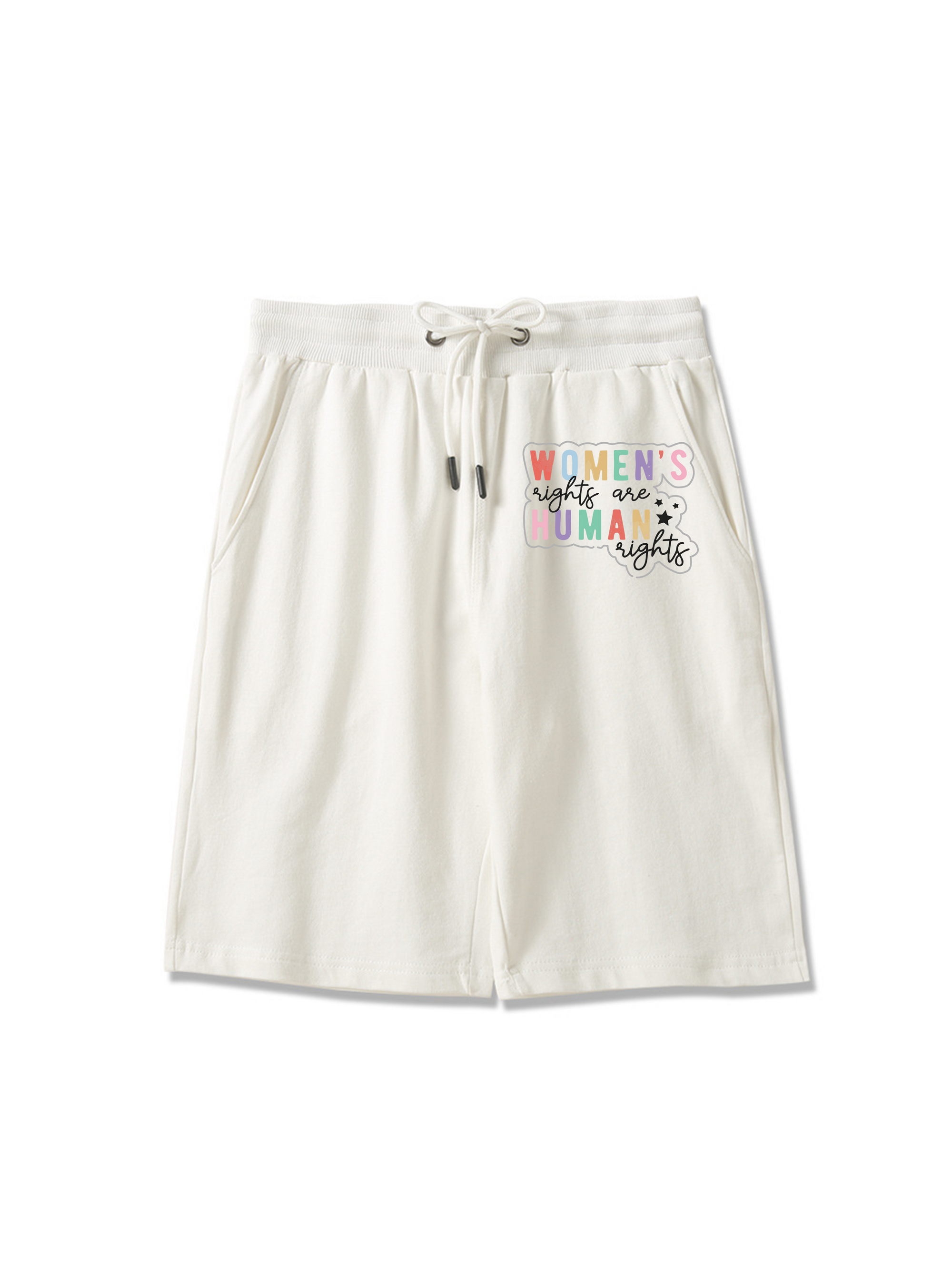 Pantalones cortos estampados de 260 g con la bandera de la justicia de género y los derechos de las mujeres.