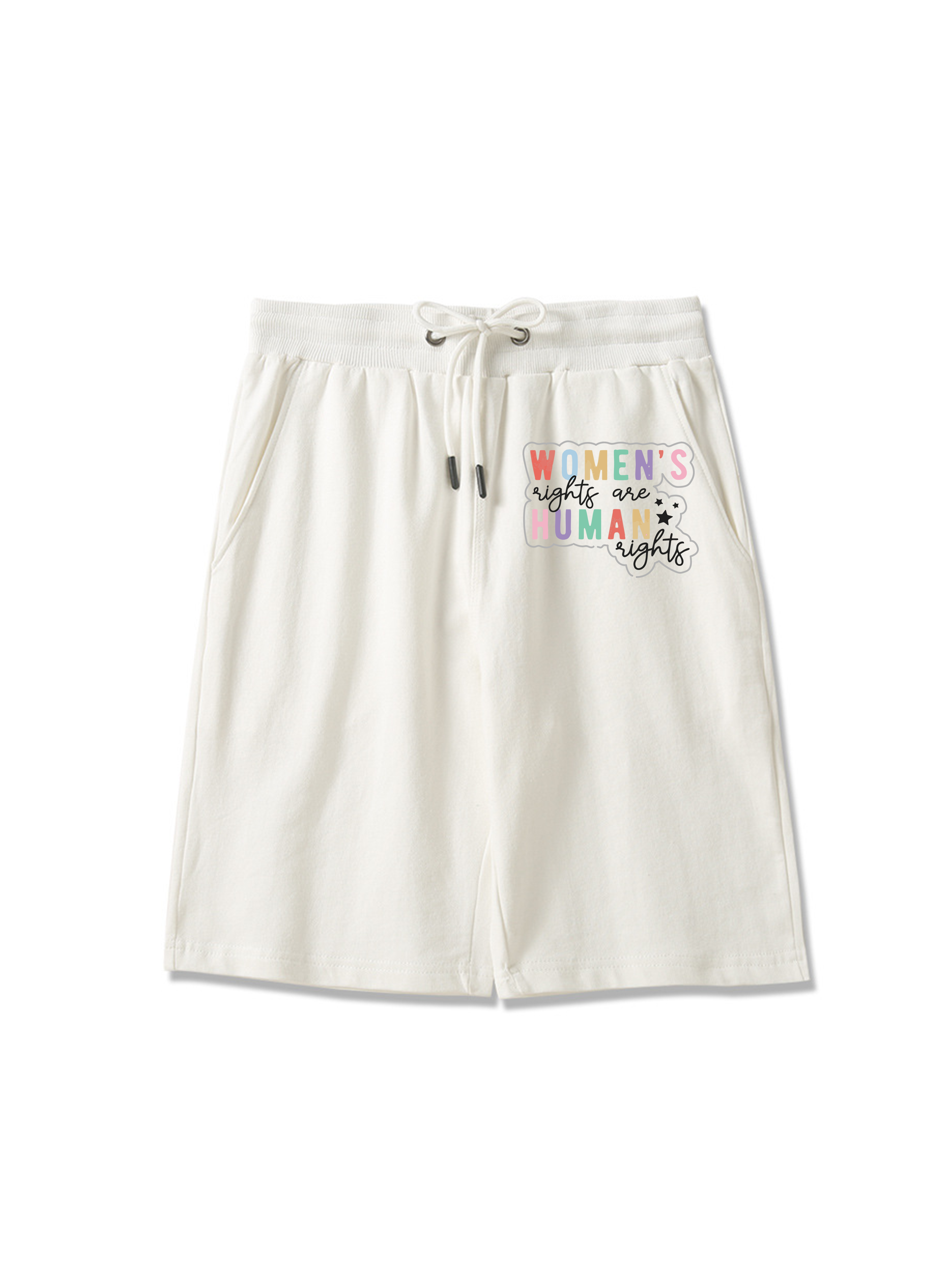 Pantalones cortos estampados de 260 g con la bandera de la justicia de género y los derechos de las mujeres.