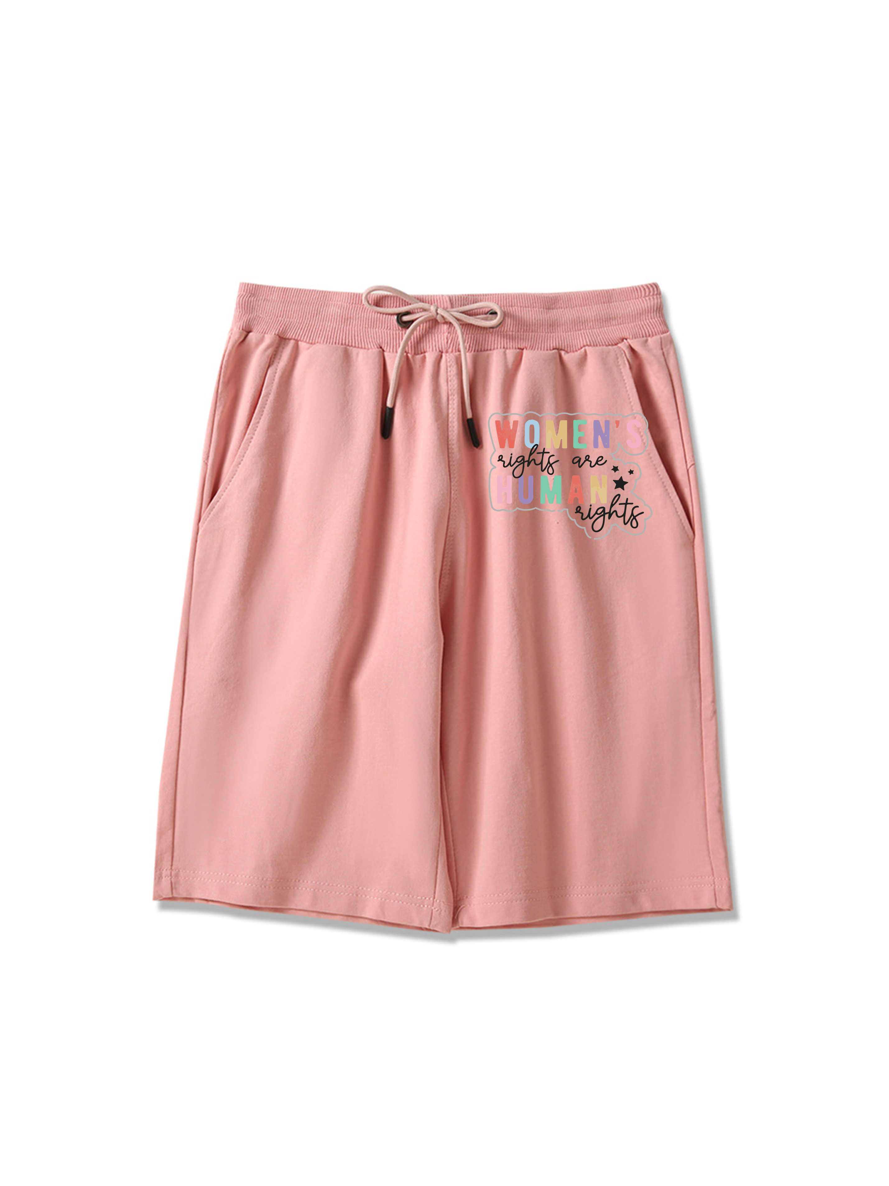 Pantalones cortos estampados de 260 g con la bandera de la justicia de género y los derechos de las mujeres.