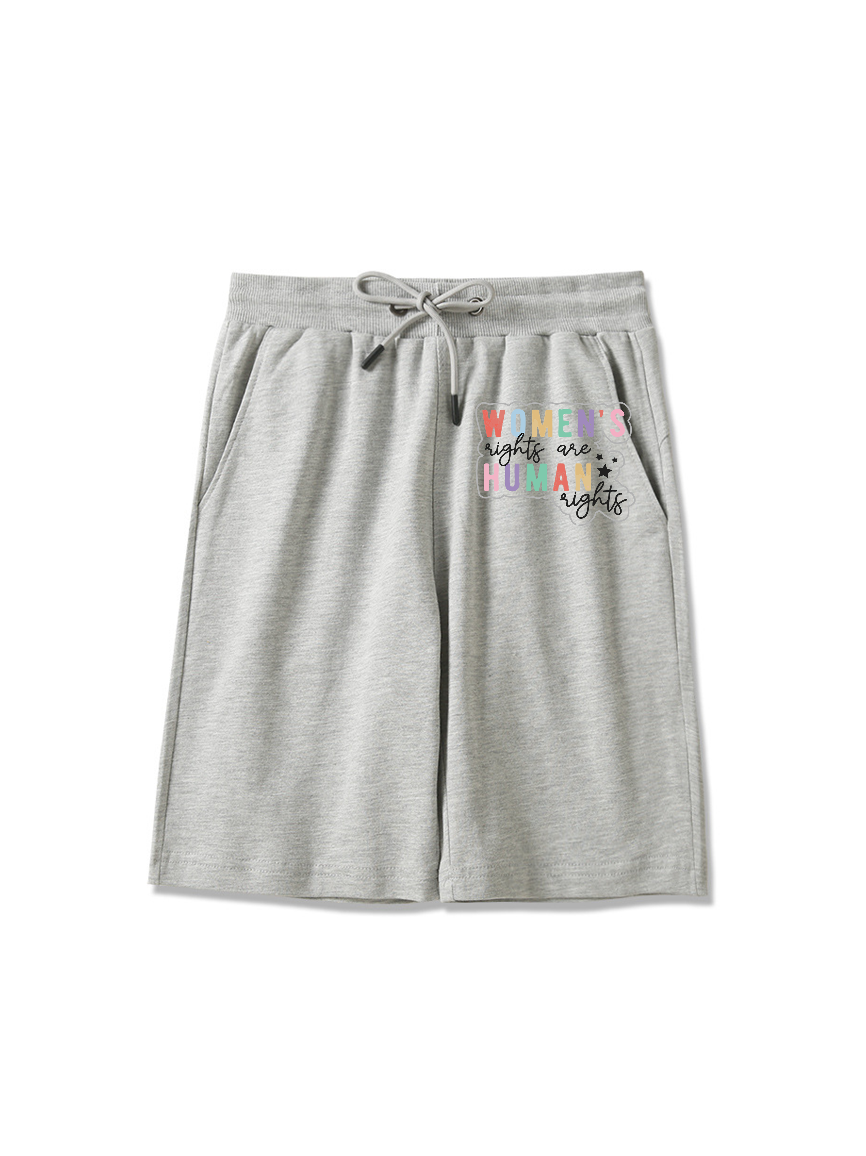 Pantalones cortos estampados de 260 g con la bandera de la justicia de género y los derechos de las mujeres.