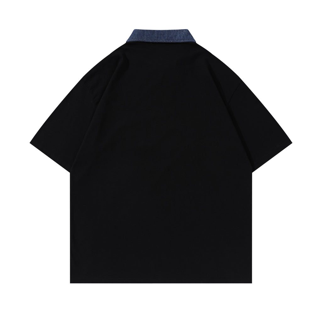 Polo con cremallera y gráfico de letras